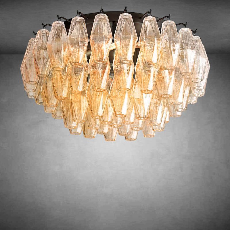Eclipsia Glass Round Flush Mount
