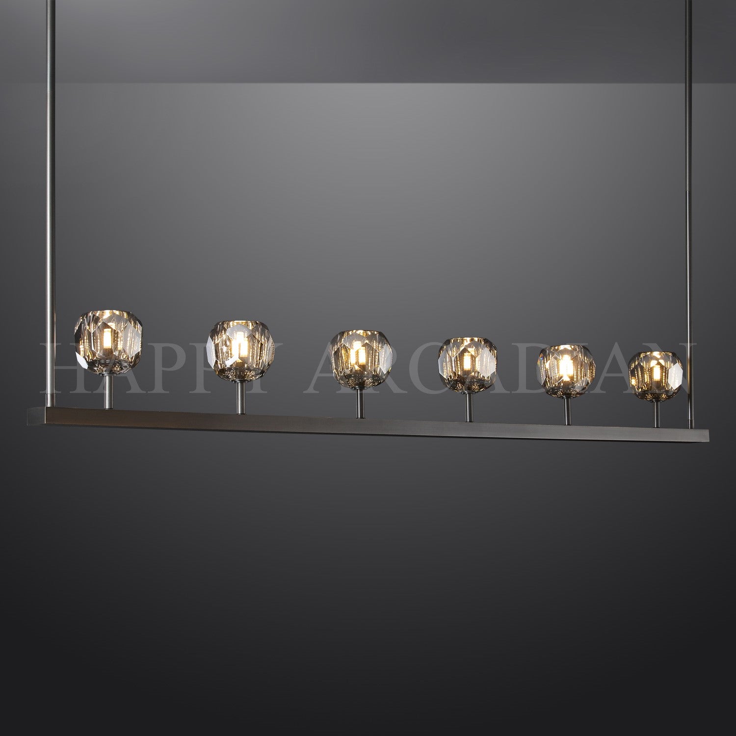 HA Bola De Modern Cristal Crystal Linear Chandelier 60"