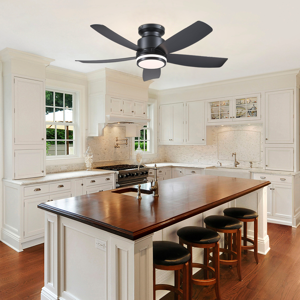 Recessed Remote Control Ceiling Fan Light 41"