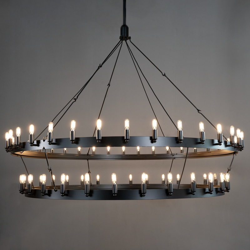 Radiant Vintage Filament Two-Tier Round Chandelier