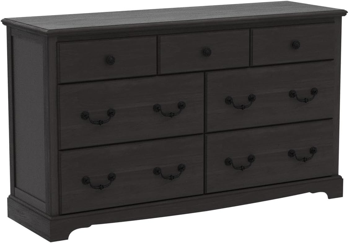 Rustic 7 Drawer Wood Dresser Chest for Bedroom