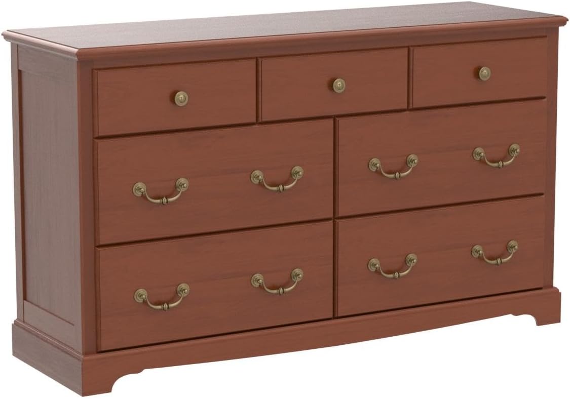 Rustic 7 Drawer Wood Dresser Chest for Bedroom