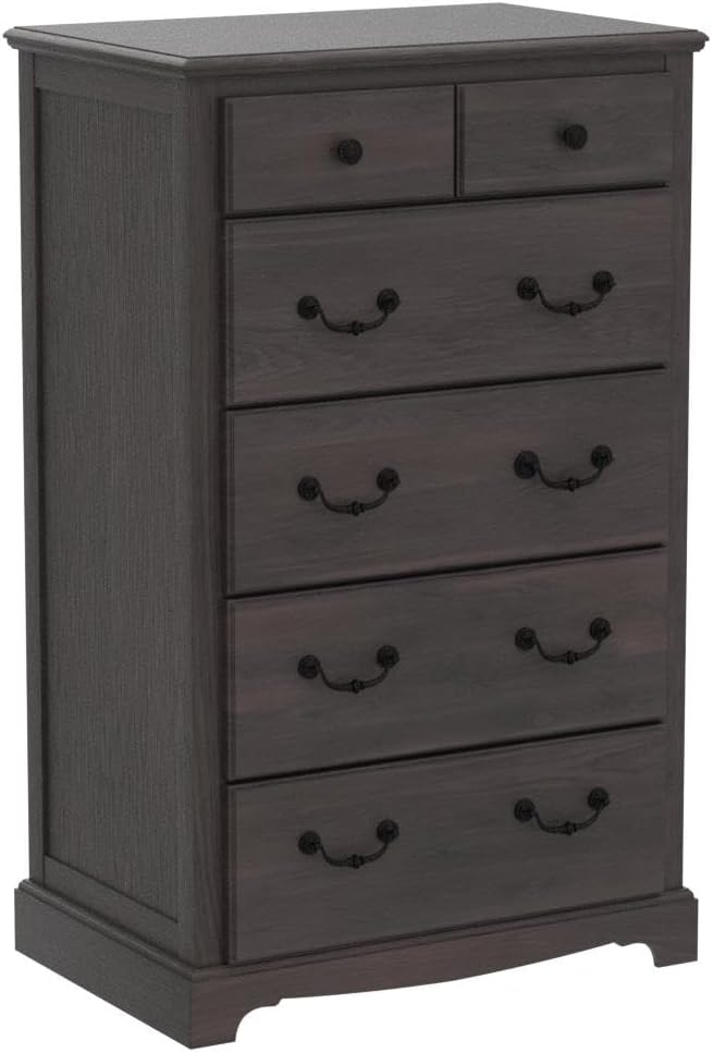 Rustic Espresso Tall 6-Drawer Dresser Chest for Bedroom