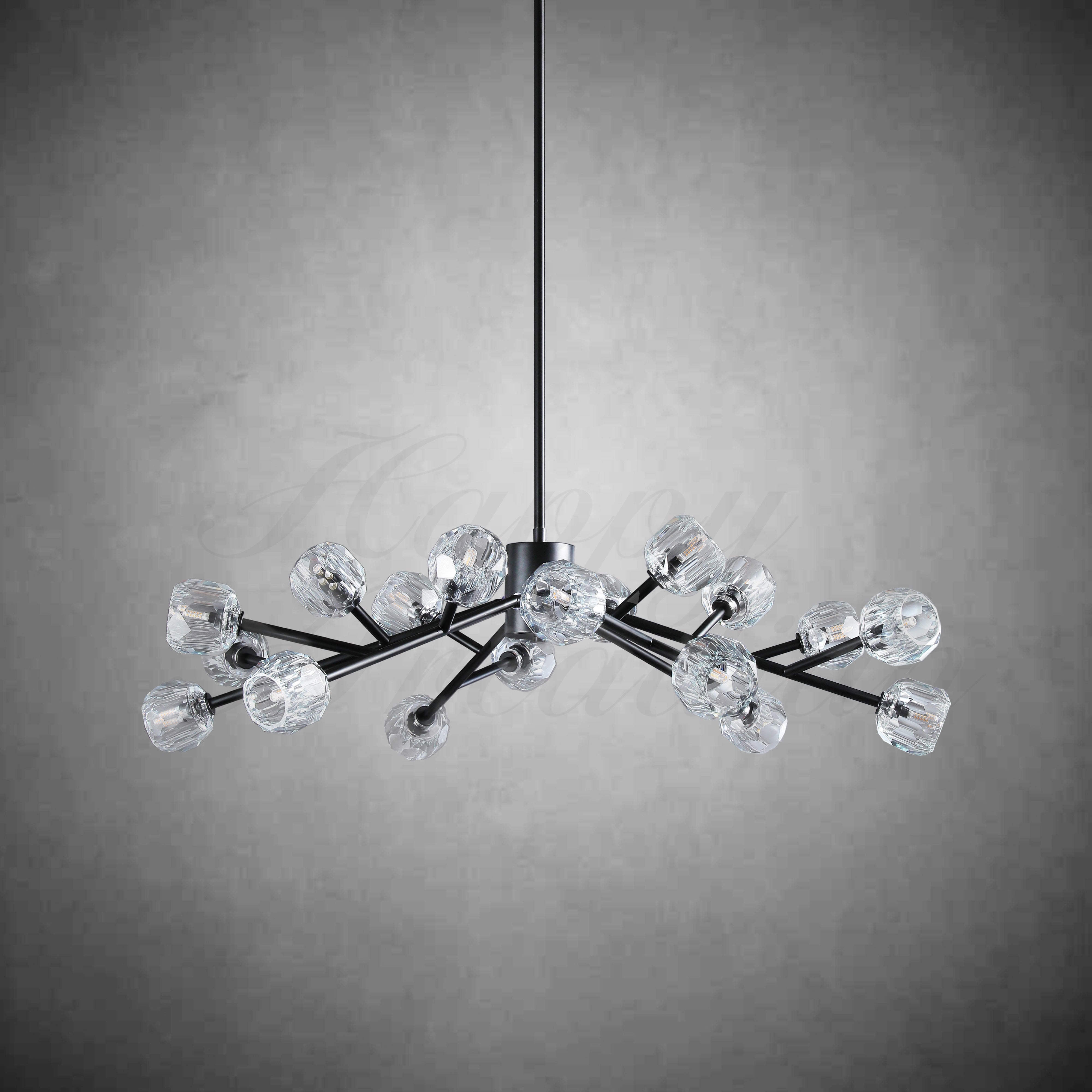 HA Bola De Clear Crystal Round Chandelier 48"