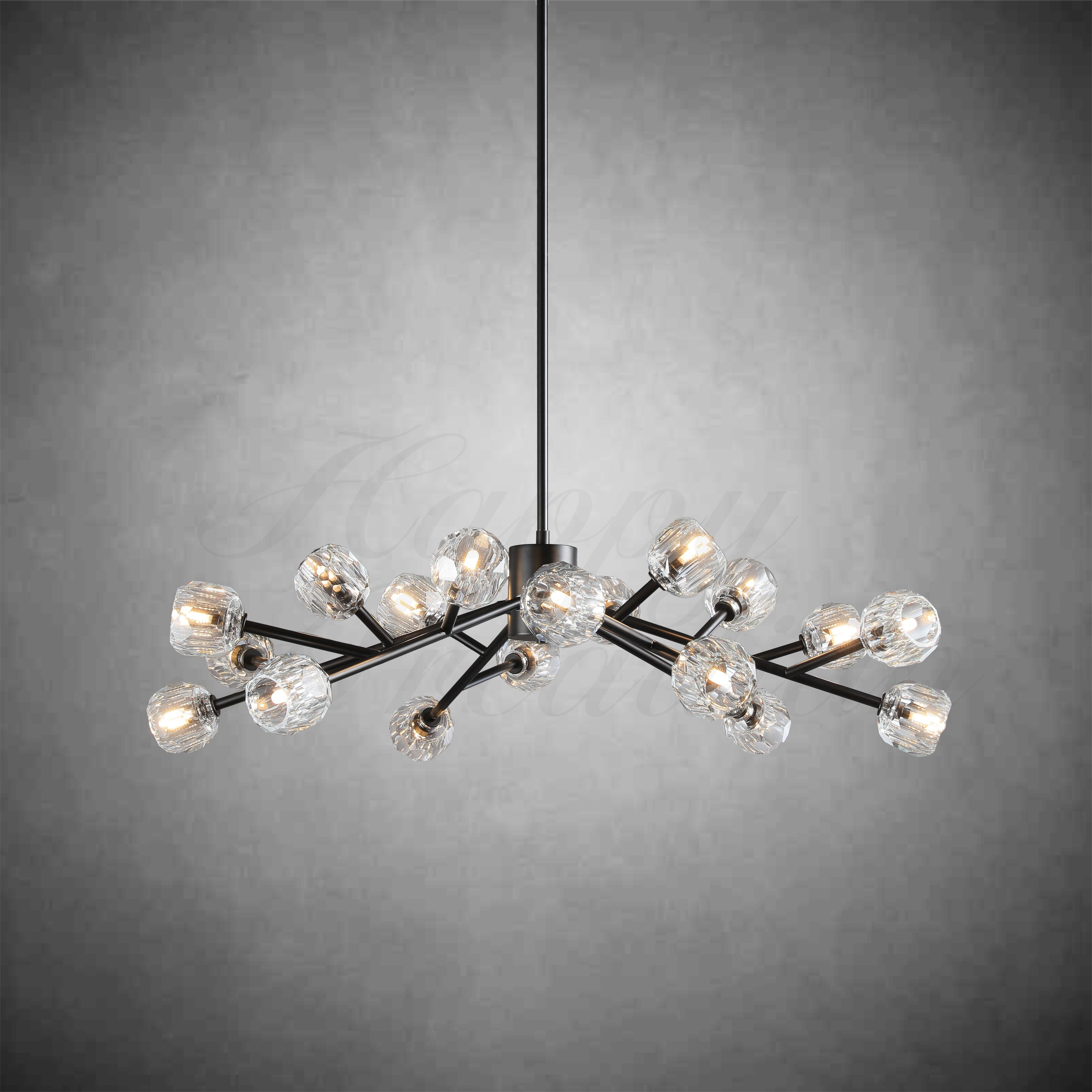 HA Bola De Clear Crystal Round Chandelier 48"