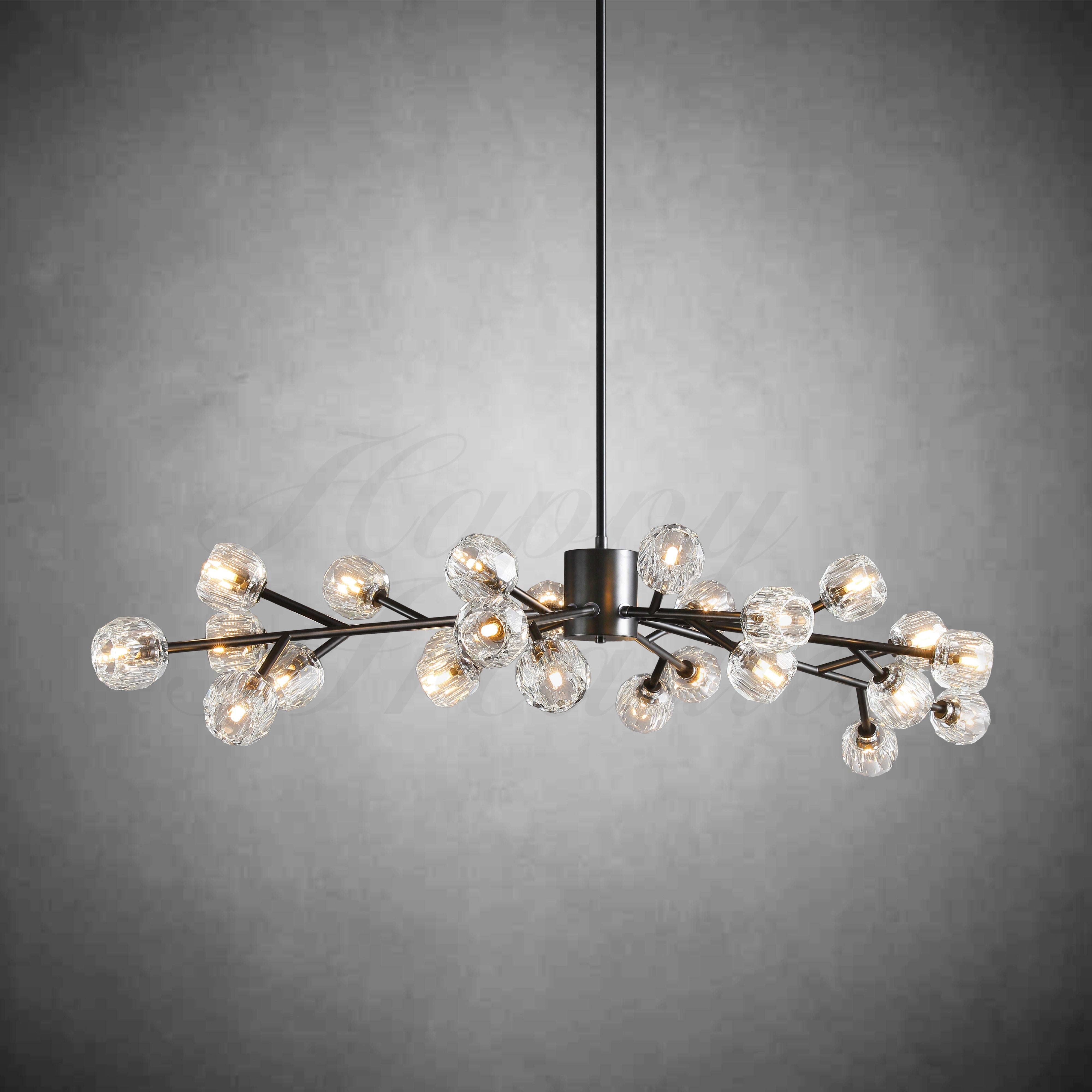 HA Bola De Clear Crystal Round Chandelier 60"