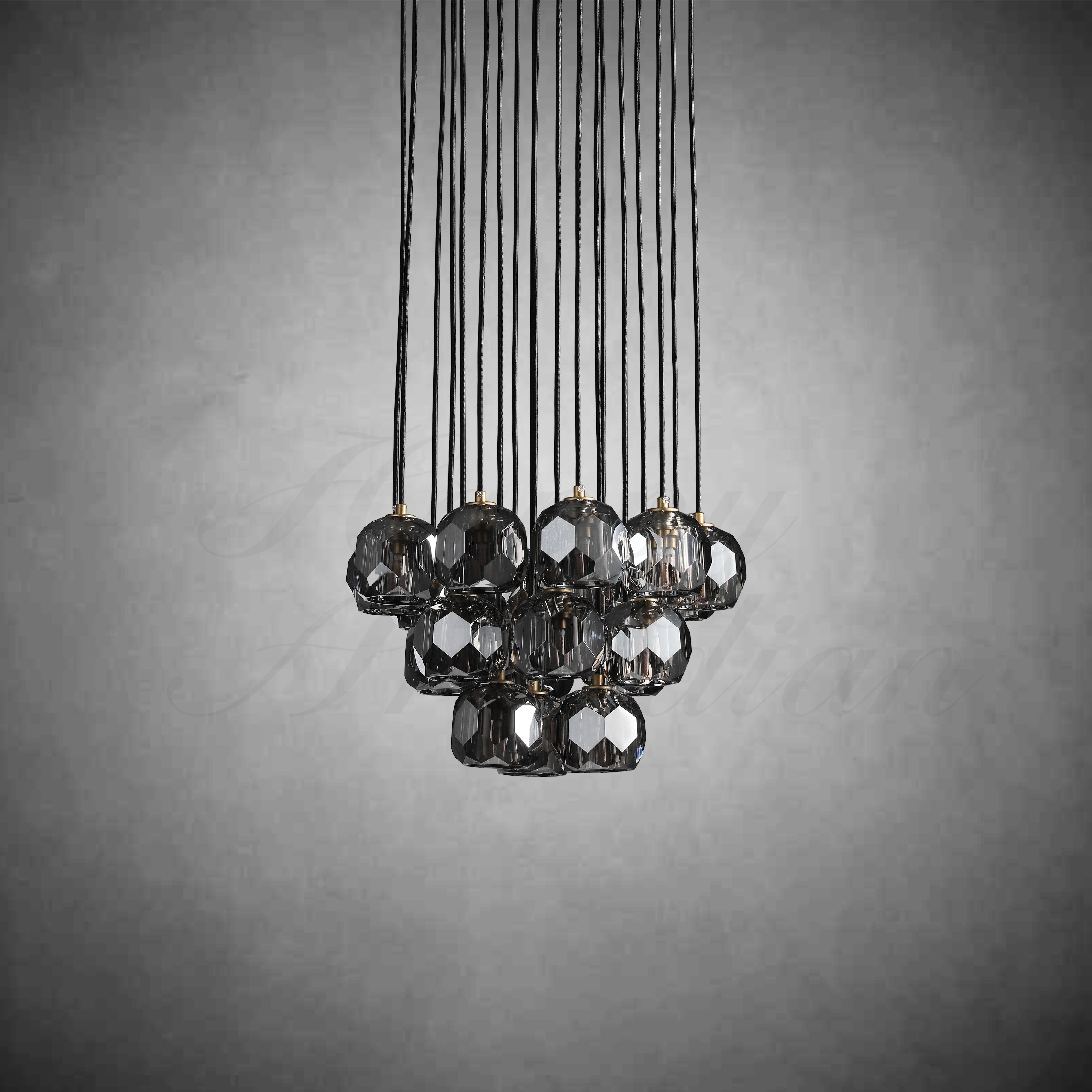 HA Bola De Crystal Round Cluster Chandelier