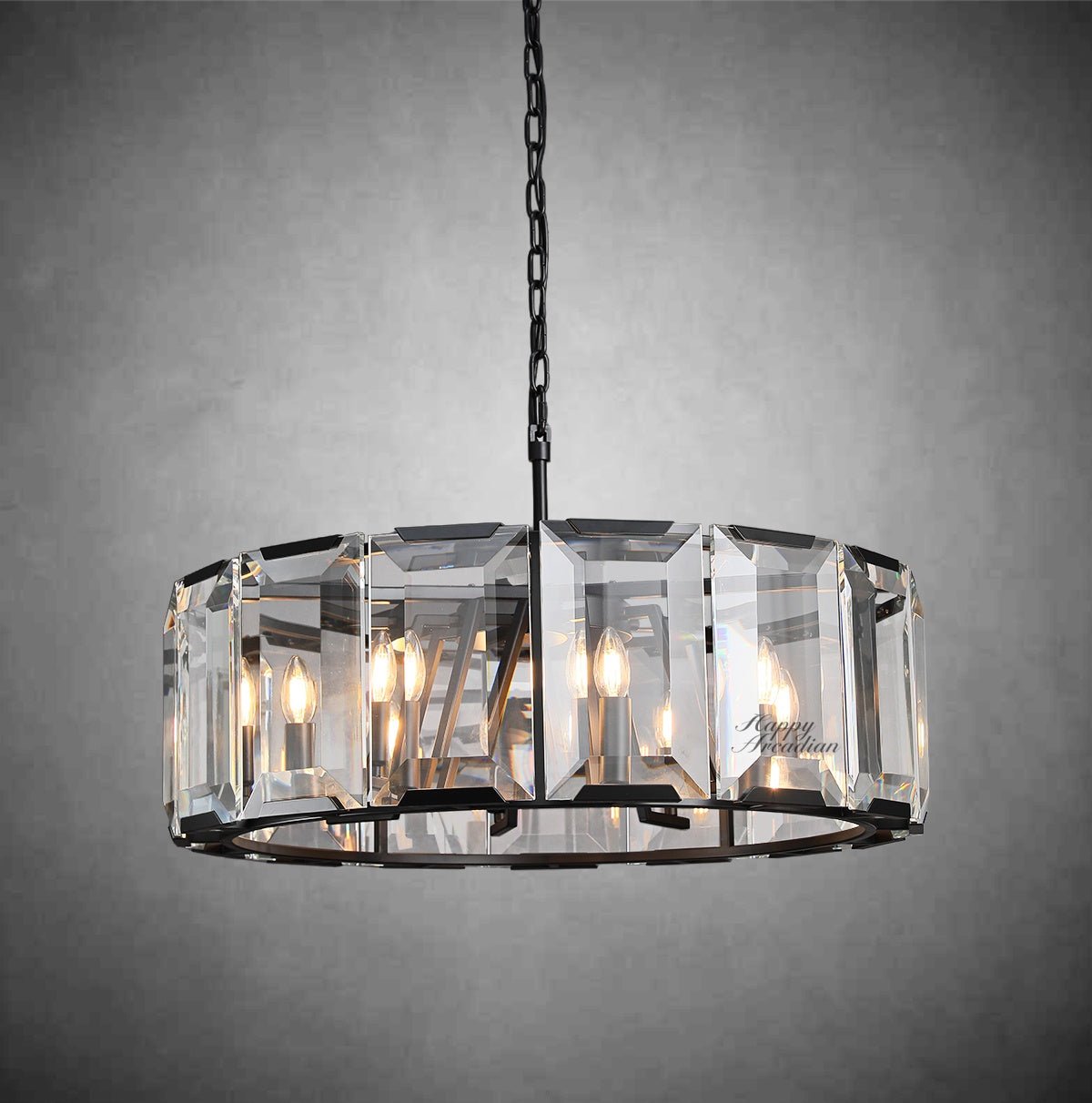 Halloway Crystal Round Chandelier for Living Room Bedroom Dining Room