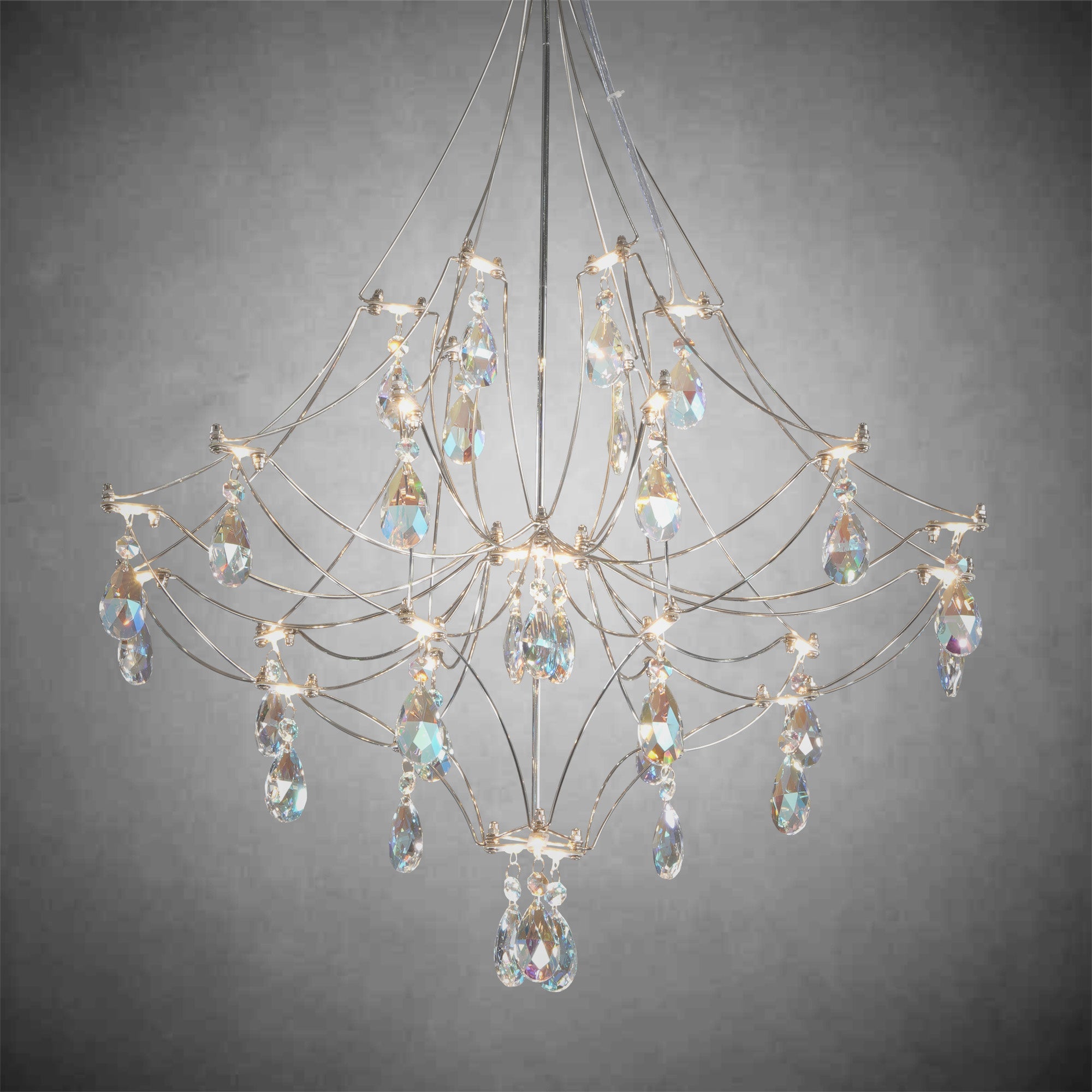 Crystal Chandelier Sliver Ceiling Light Fixture