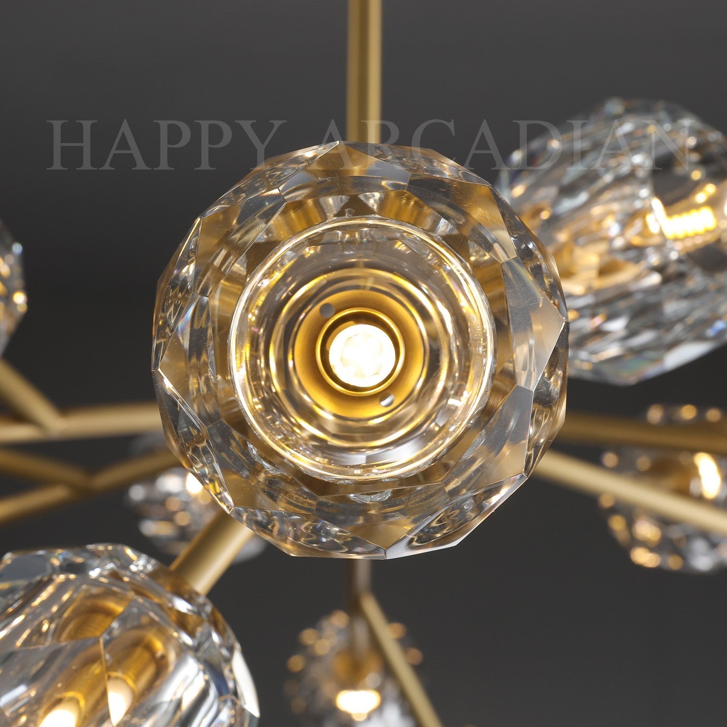 HA Bola De Clear Crystal Round Chandelier 60"