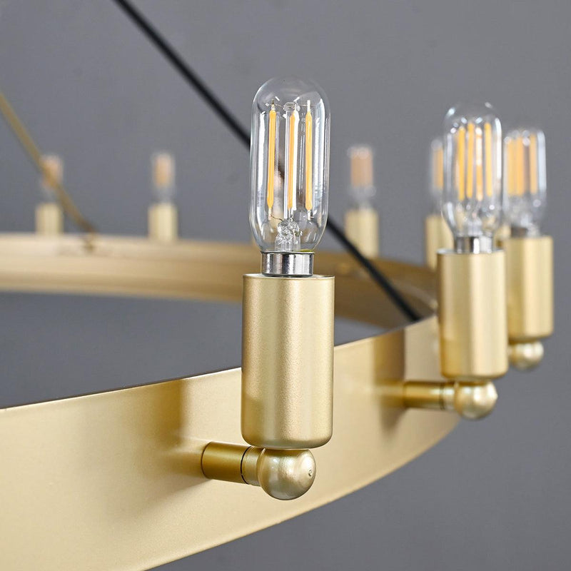 Radiant Vintage Filament Two-Tier Round Chandelier