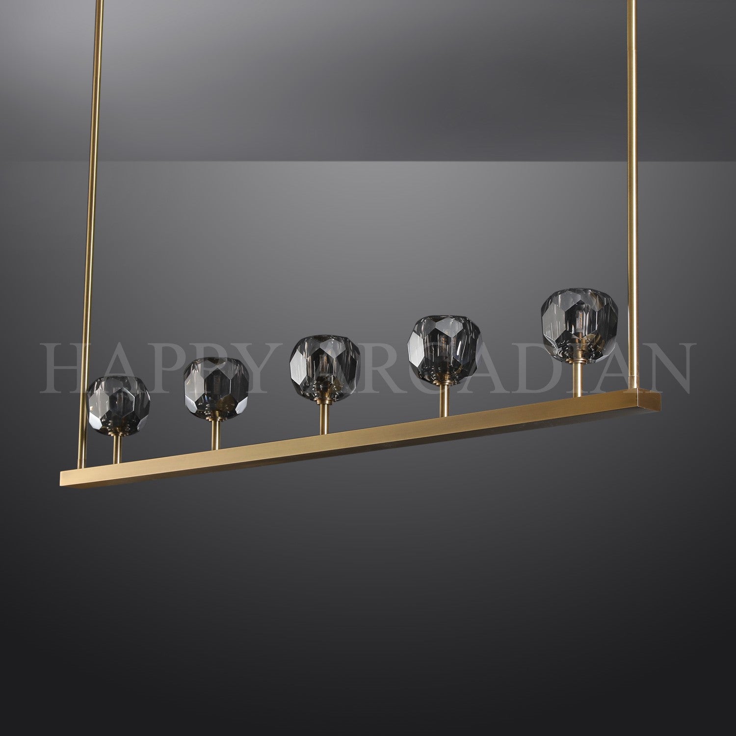 HA Bola De Smoke Glass Linear Chandelier 48" for Living room
