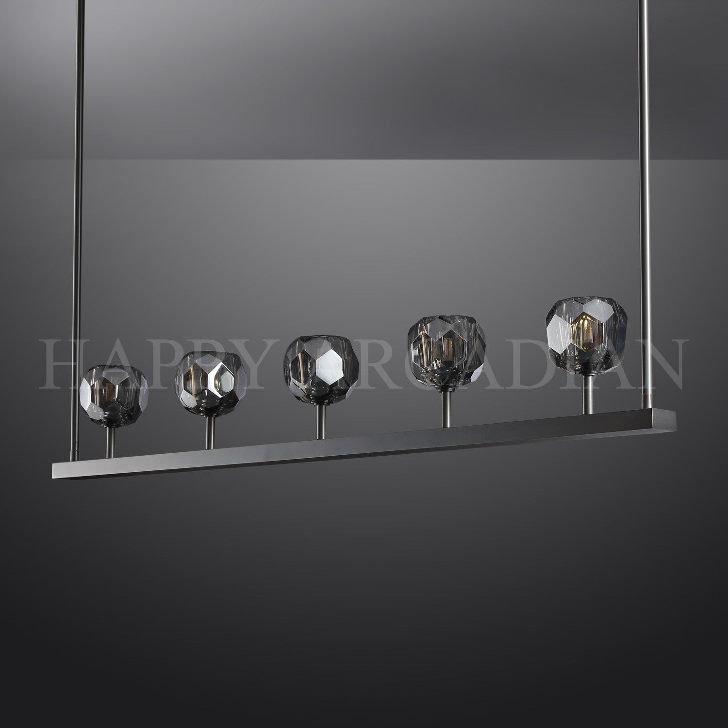 HA Bola De Smoke Glass Linear Chandelier 48" for Living room