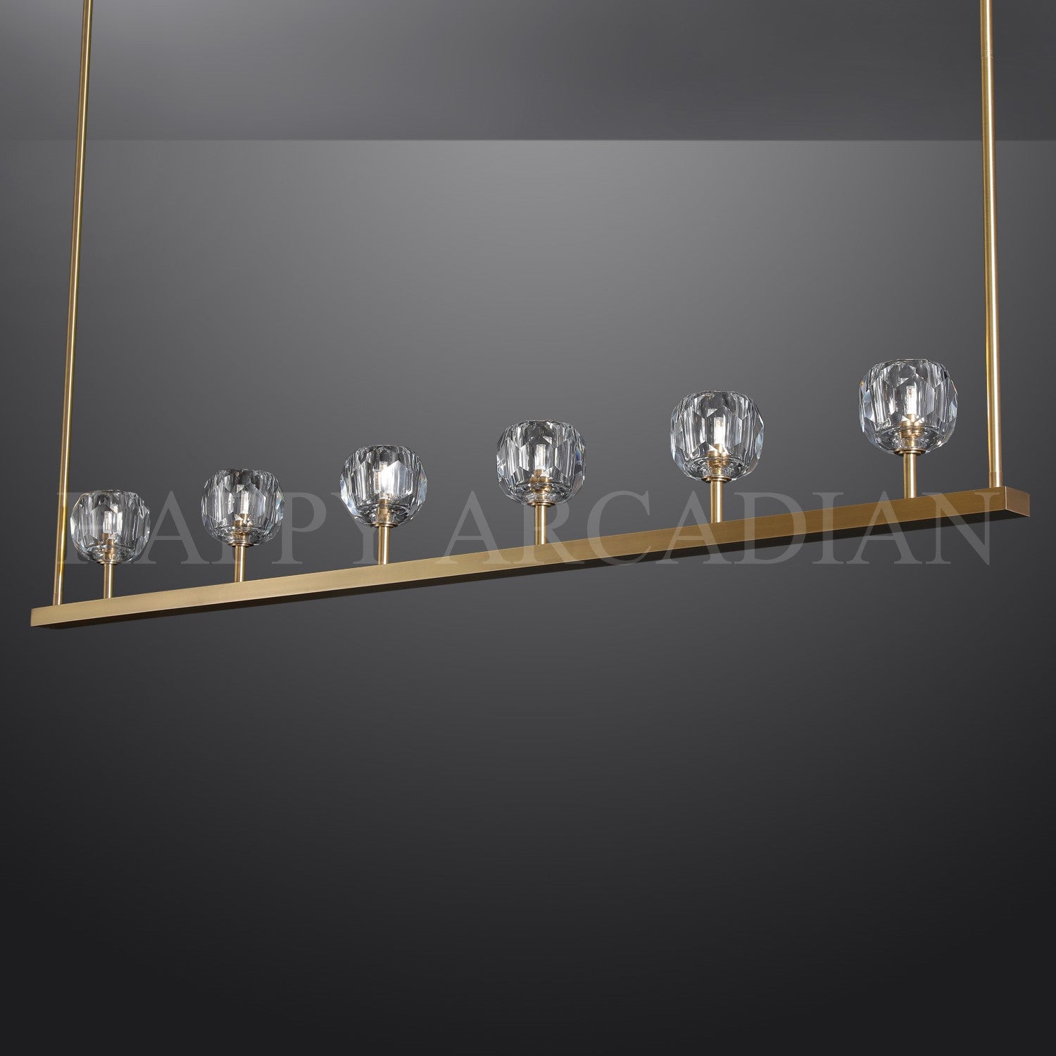HA Bola De Modern Cristal Crystal Linear Chandelier 60"