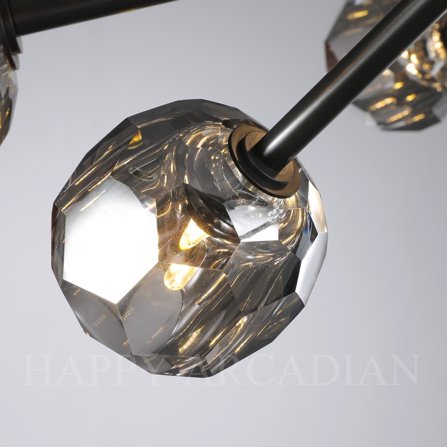 HA Bola De Smoke Crystal Round Chandelier 48"
