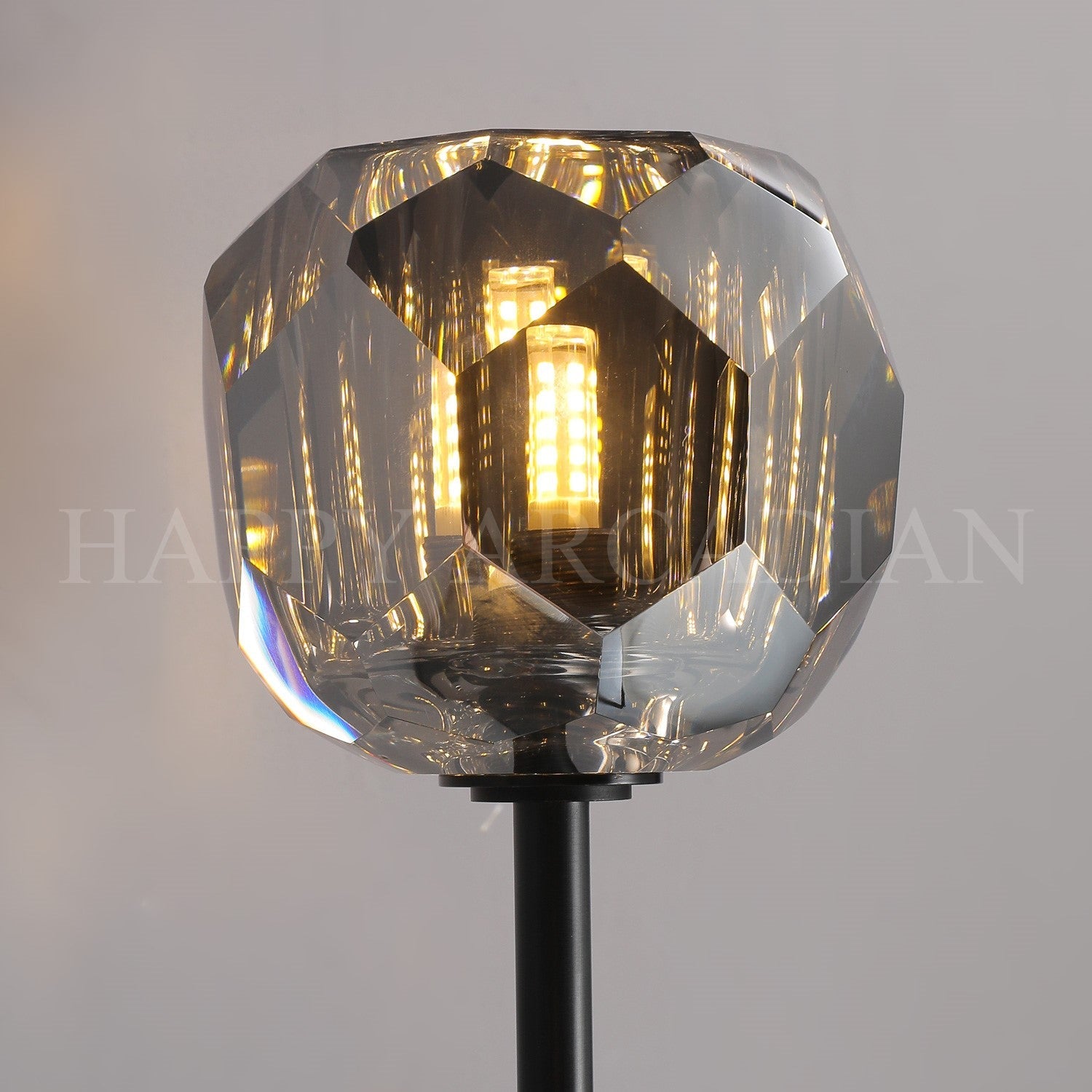 HA Bola De Long Style Smoke Crystal Wall Sconces
