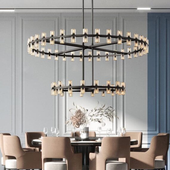 Akzone 2-Tier Round Chandelier 60″,108-Lights