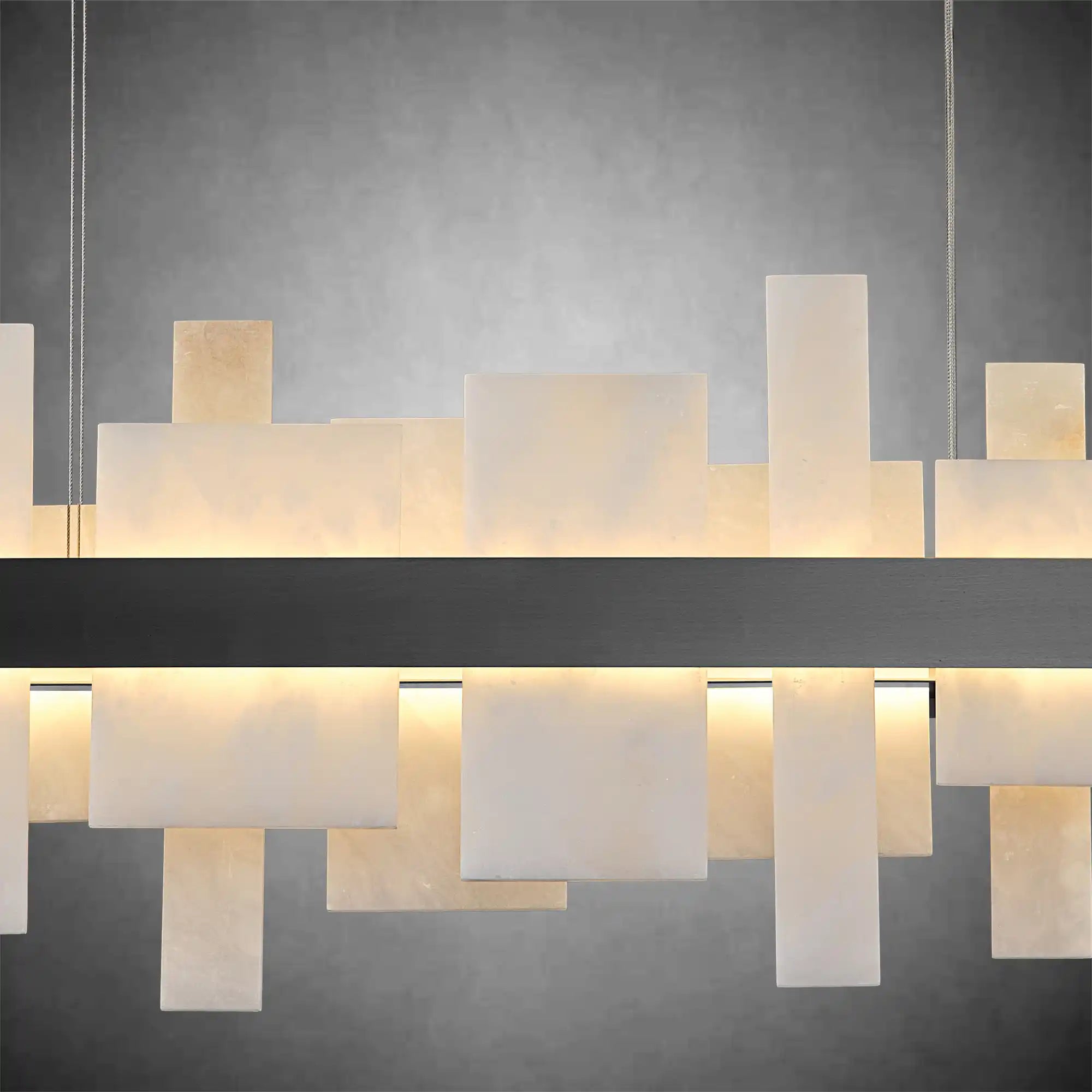 46.8" Adjustable Alabaster Chandelier Over Table for Dining Room