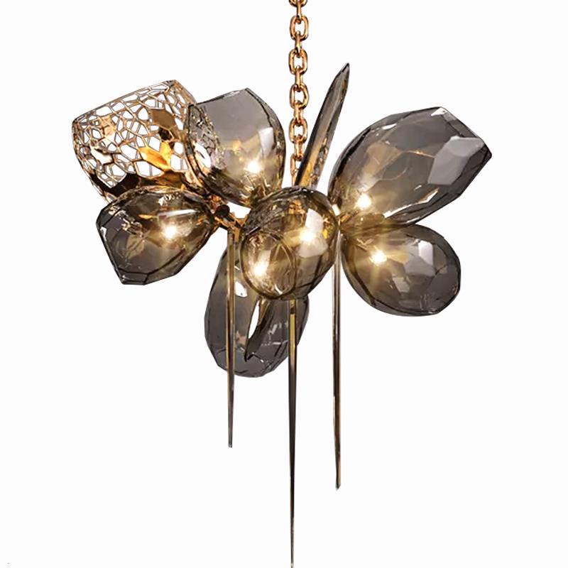 Glass Chandelier Italian Light Luxury Light Fixture for Dining Room/Living Room