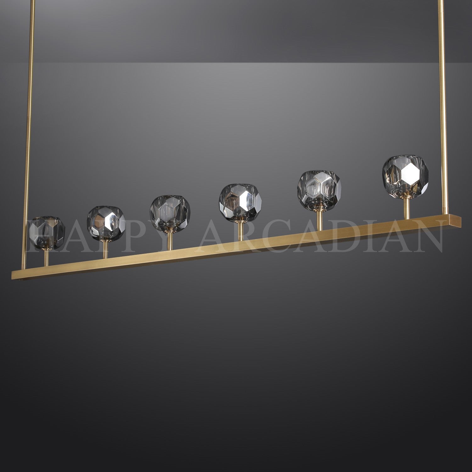 HA Bola De Modern Cristal Crystal Linear Chandelier 60"