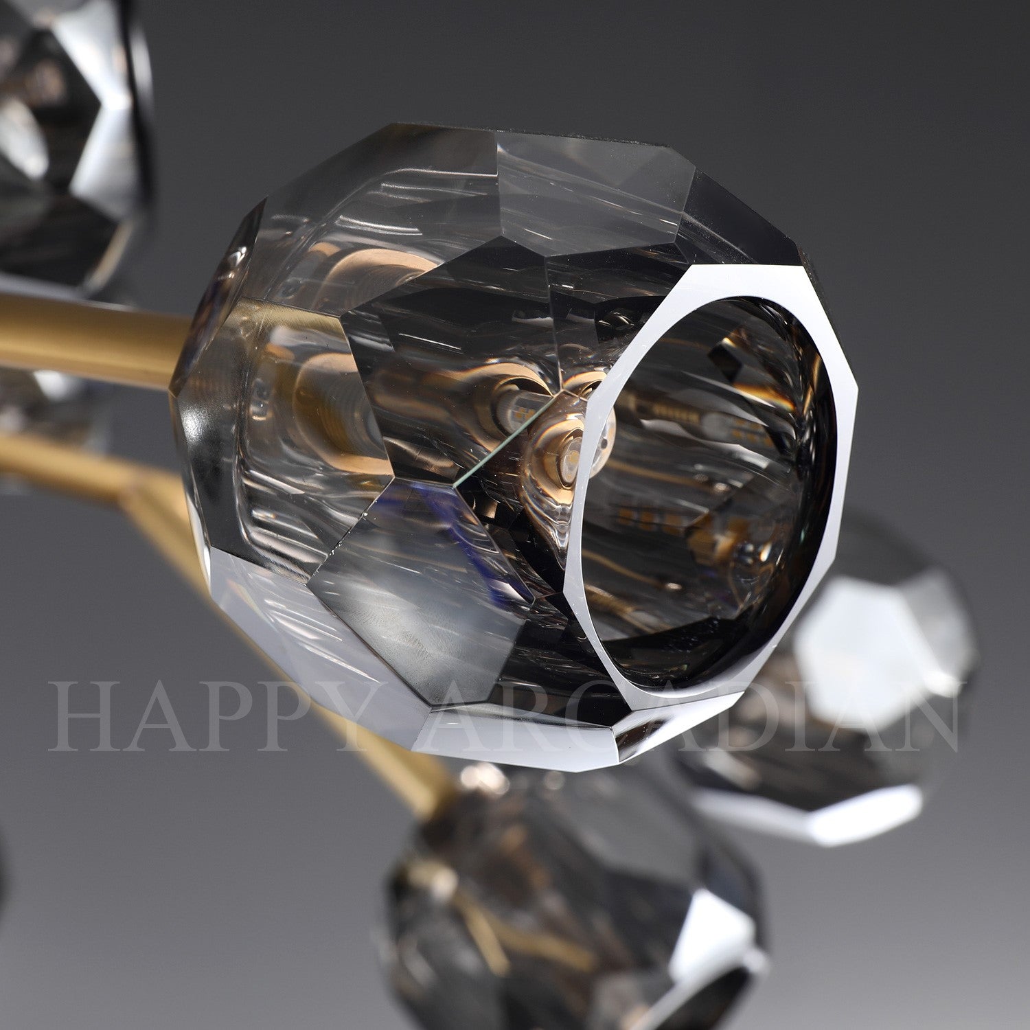 HA Bola De Smoke Crystal Round Chandelier 60"