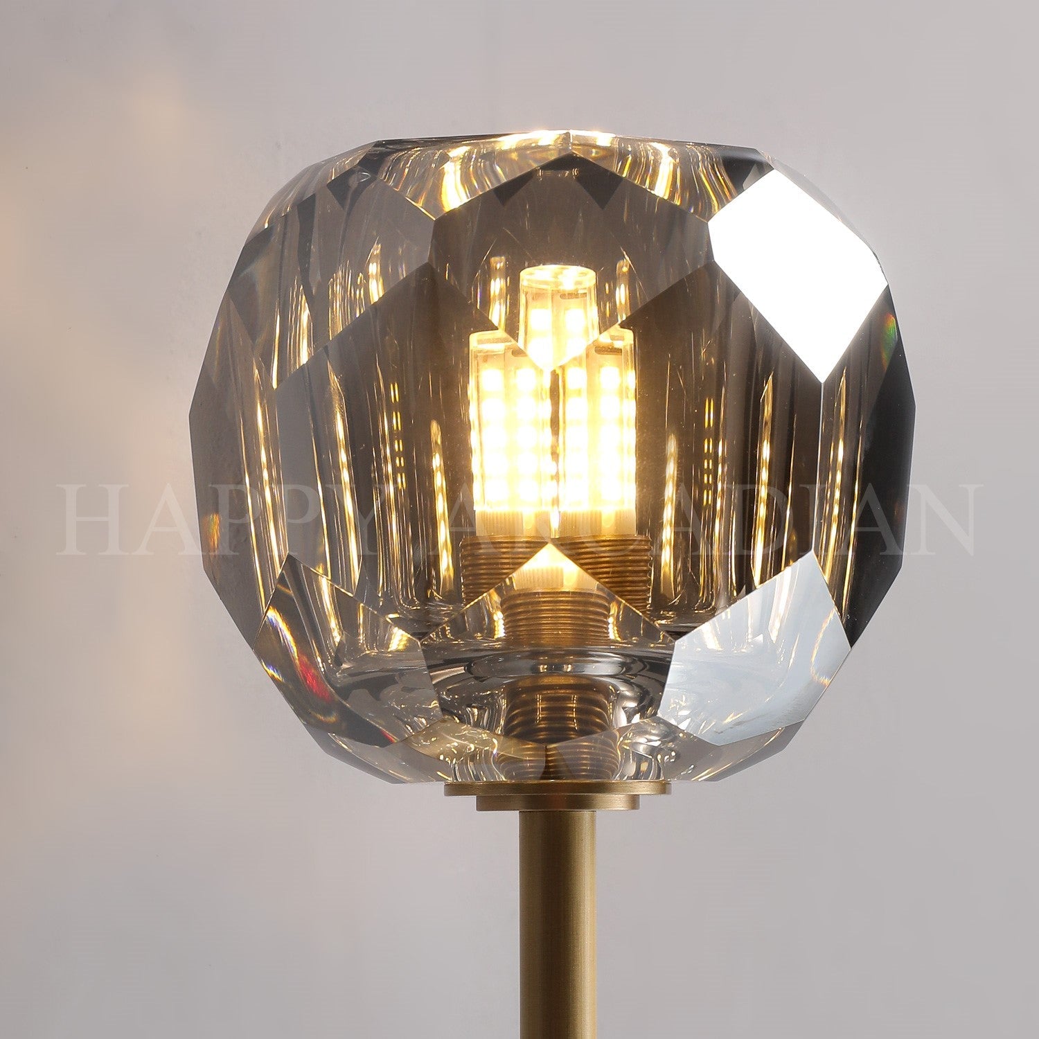 HA Bola De Long Style Smoke Crystal Wall Sconces