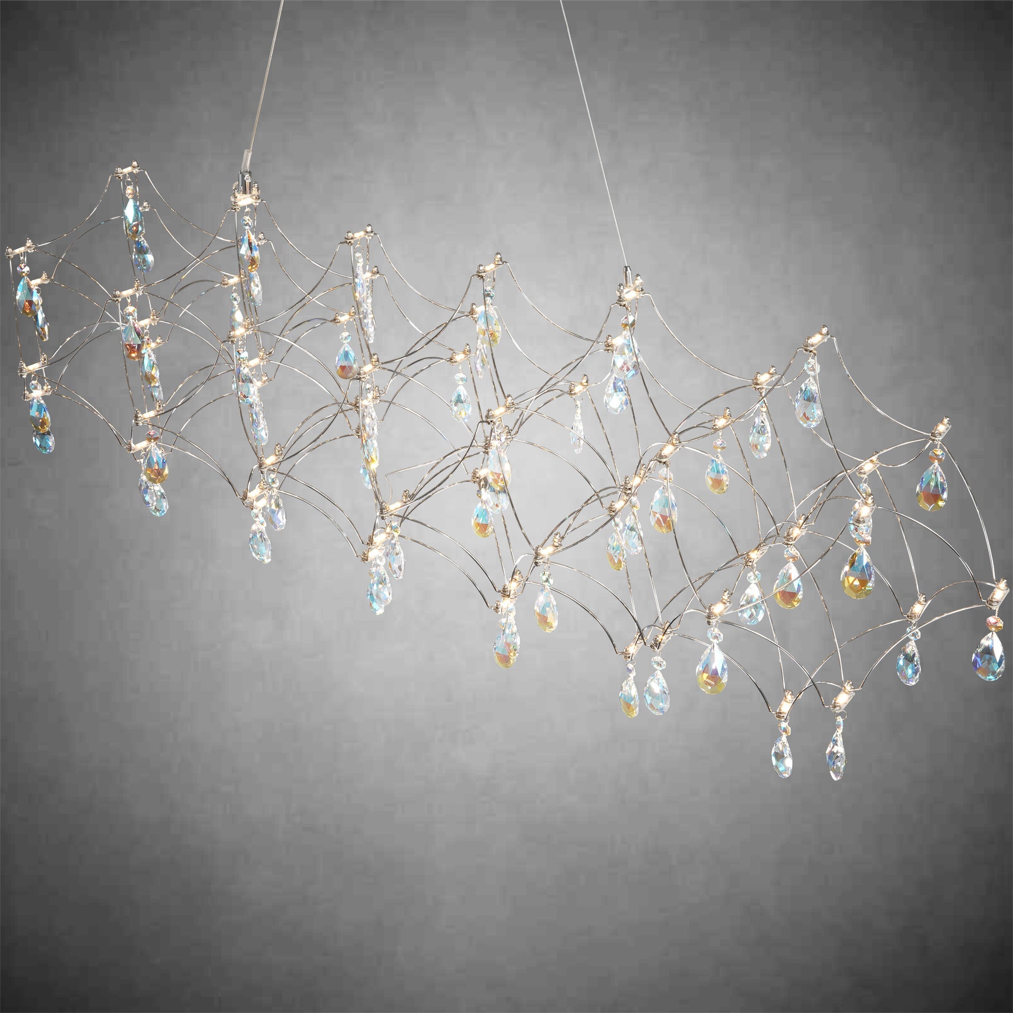Crystal Chandelier Sliver Ceiling Light Fixture