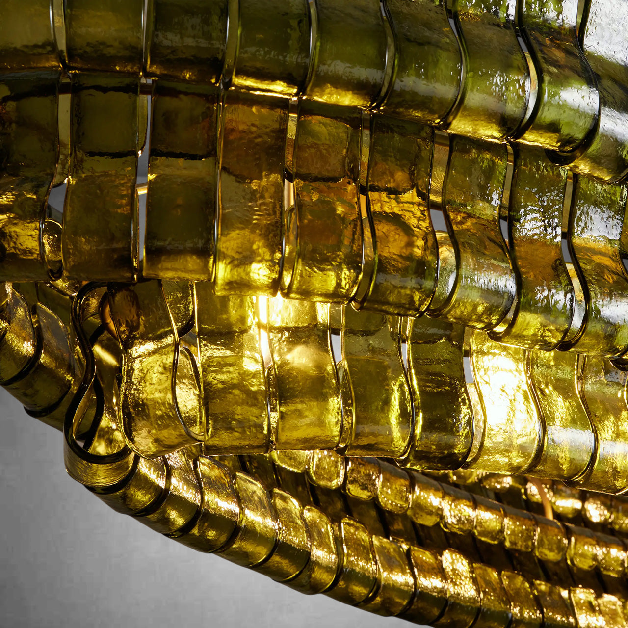 Ghiaccio Art Glass Oval Chandelier