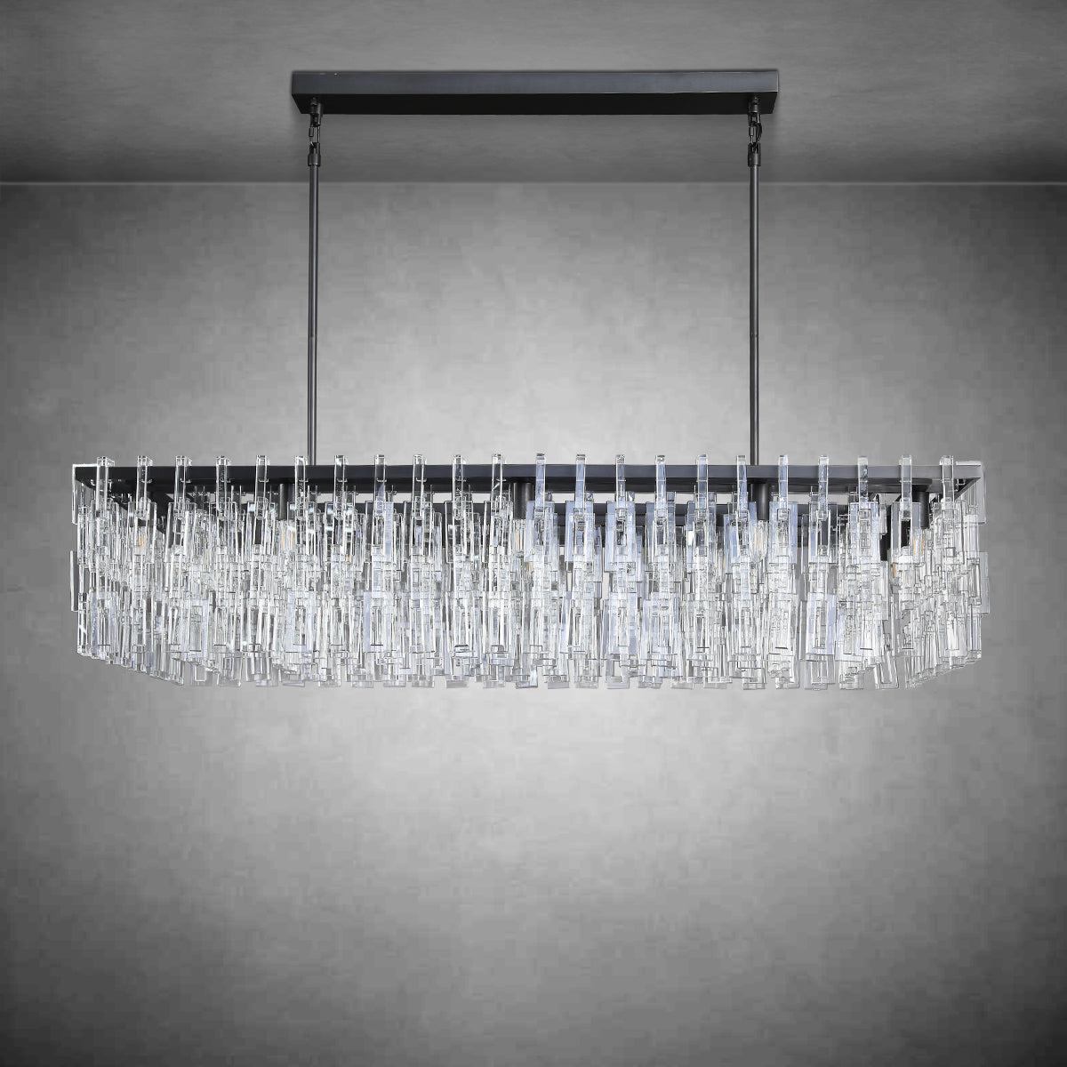 Seraphina Modern Rectangular Crystal Chandelier 60"