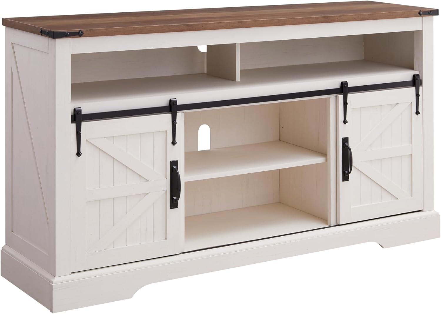 Farmhouse Entertainment Center for 65 Inch TV Stand with Barn Door