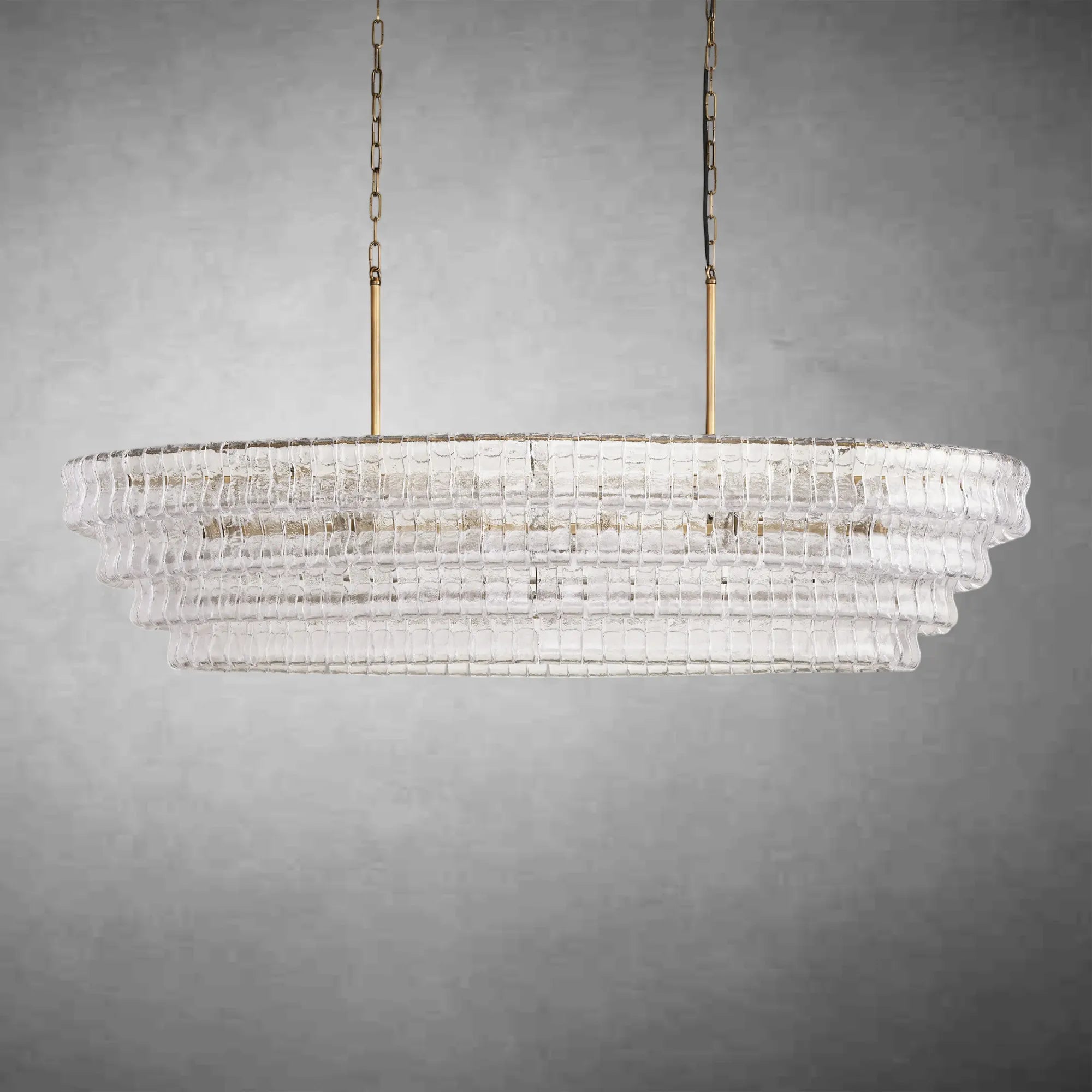 Ghiaccio Art Glass Oval Chandelier