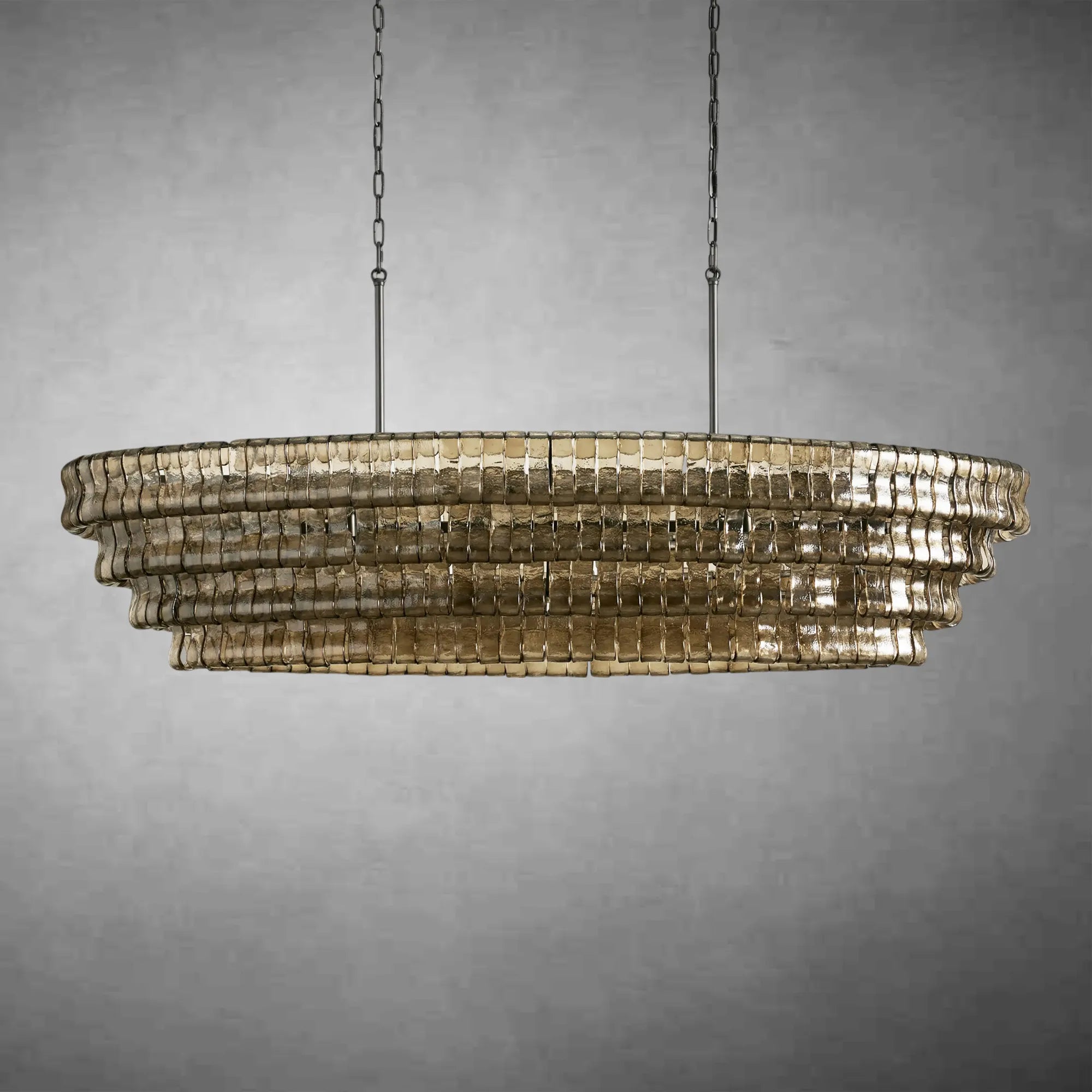 Ghiaccio Art Glass Oval Chandelier