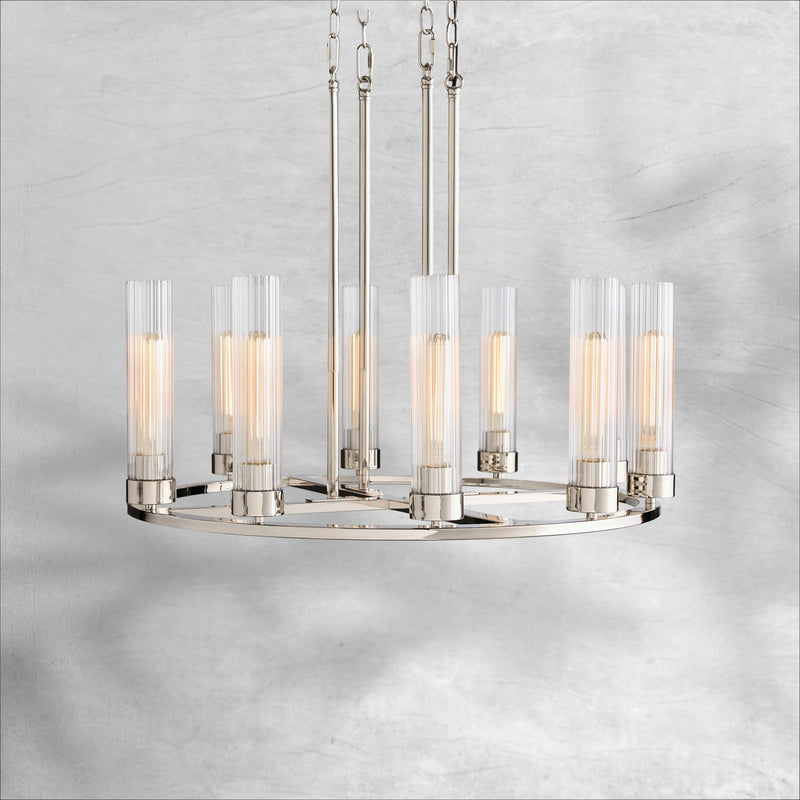 Andreas Round Glass Chandelier 30"W 40"W