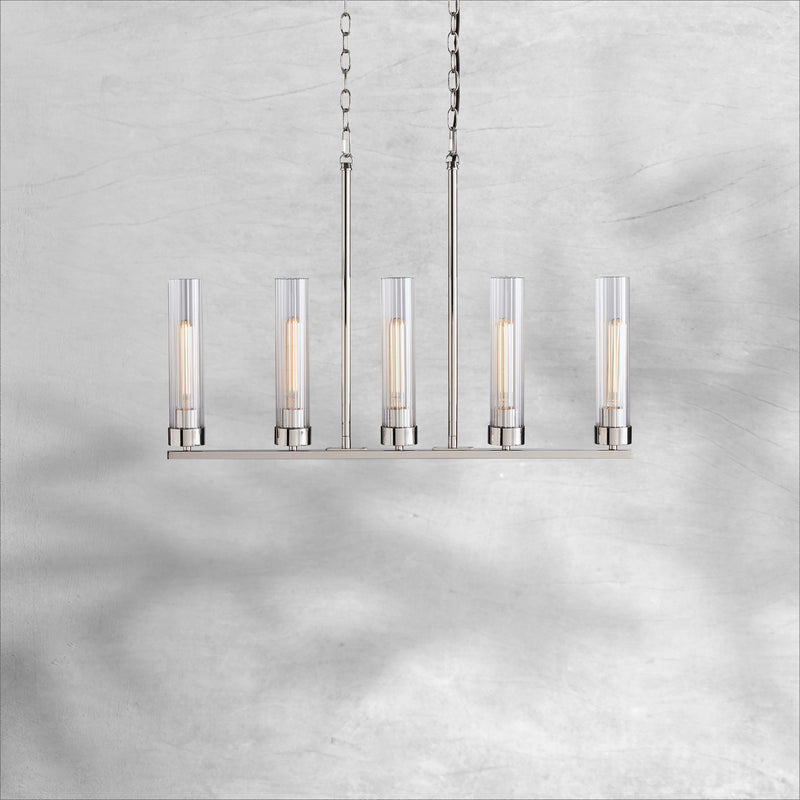 Andreas Glass Linear Chandelier Lighting