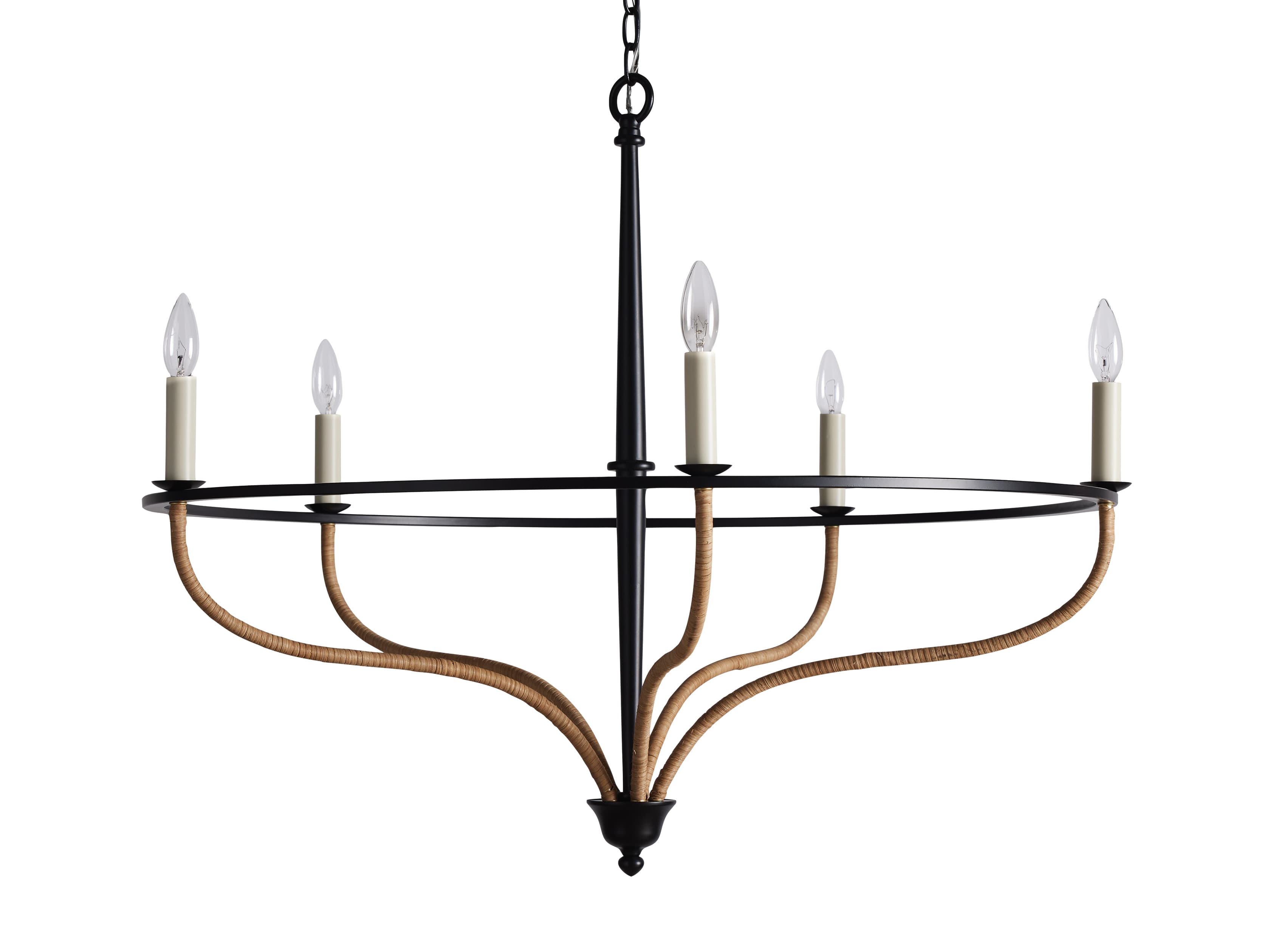 Losalind Rattan Chandelier in Black