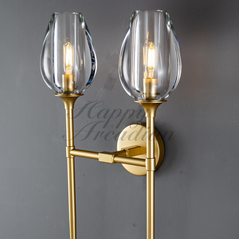 Harper Tulpe Modern 2 Light Glass Wall Light Fixture