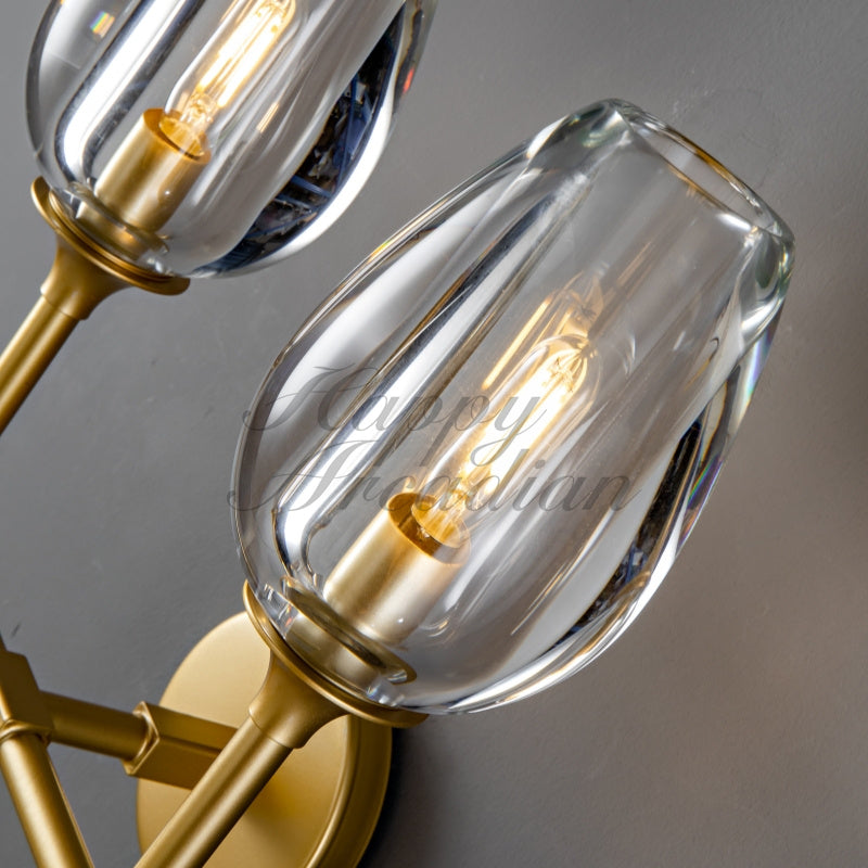 Harper Tulpe Modern 2 Light Glass Wall Light Fixture
