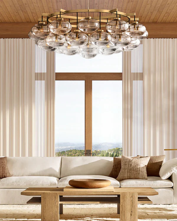 Cabrlet Clear Glass Round Chandelier 60"