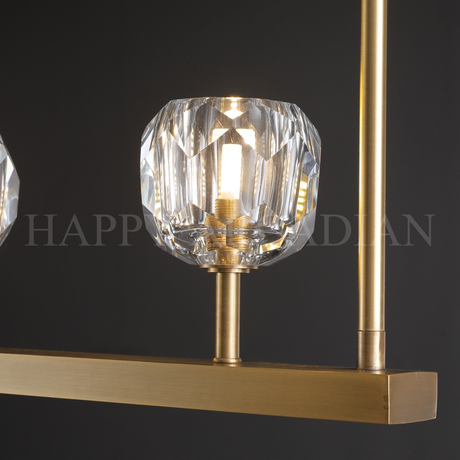 HA Bola De Modern Cristal Crystal Linear Chandelier 60"