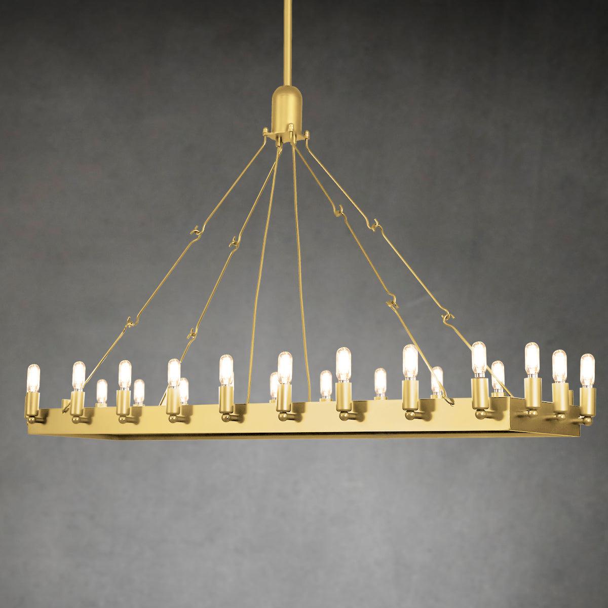 Radiant Vintage Filament Rectangle Chandelier 41''52''