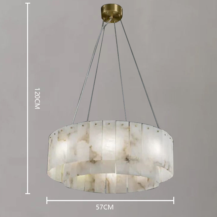 Arlene Alabaster 2-Tier Round Chandelier Lighting