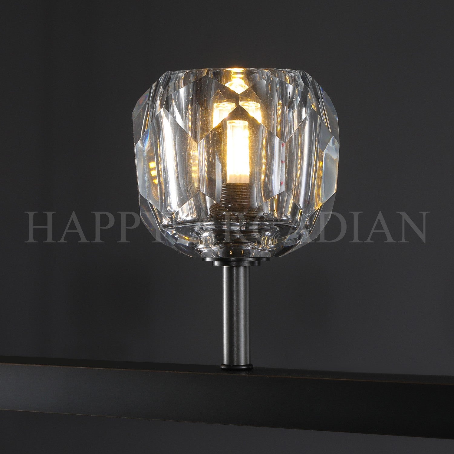 HA Bola De Clear Cristal Linear Chandelier 48"