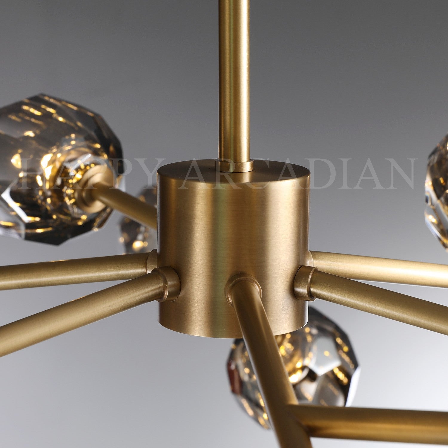 HA Bola De Smoke Crystal Round Chandelier 60"