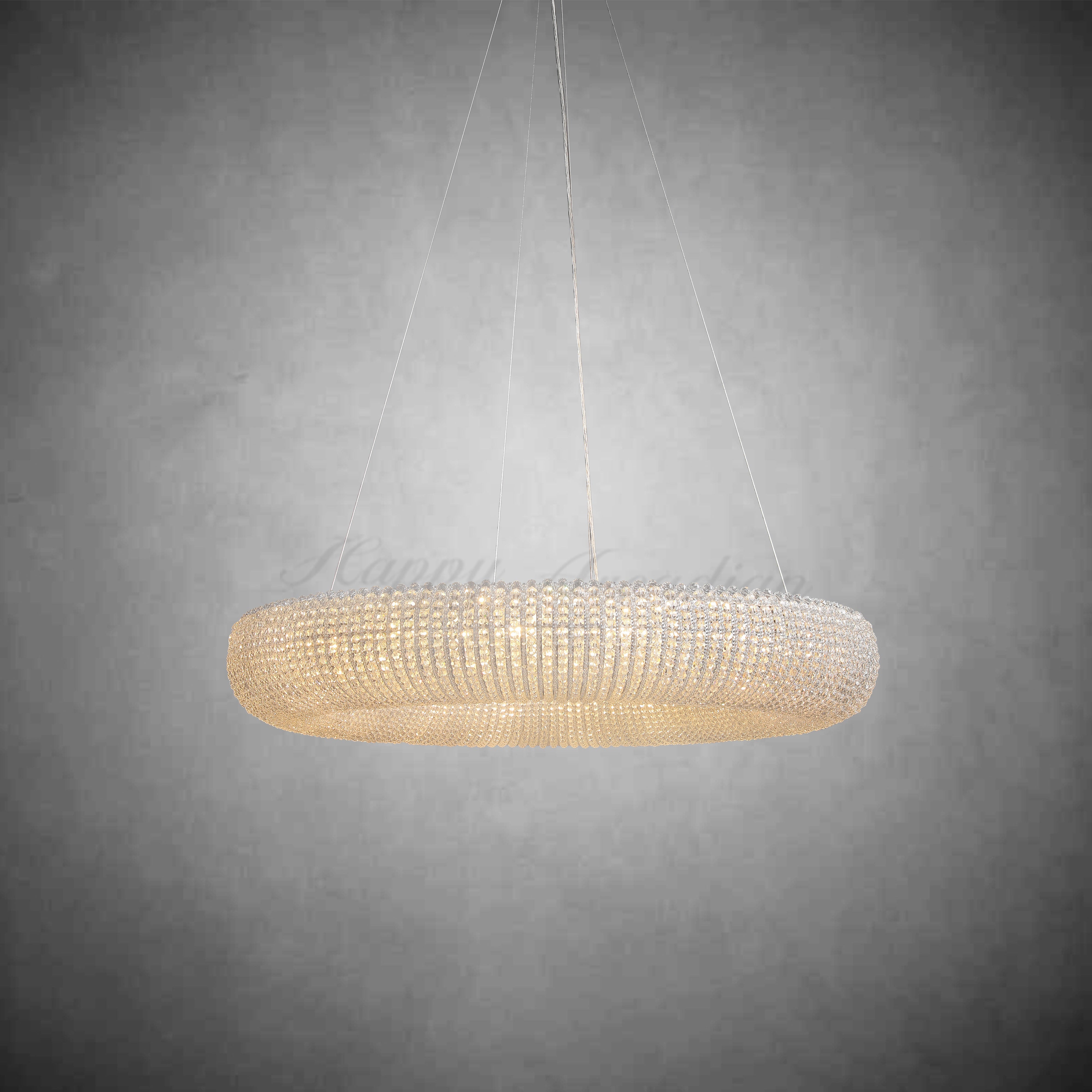 Amber Luxury Crystal Clear Round Chandeliers