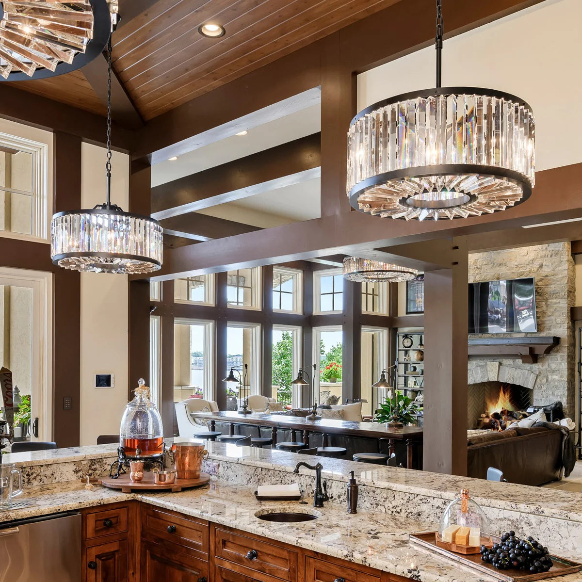 Lita Glass Round Chandelier