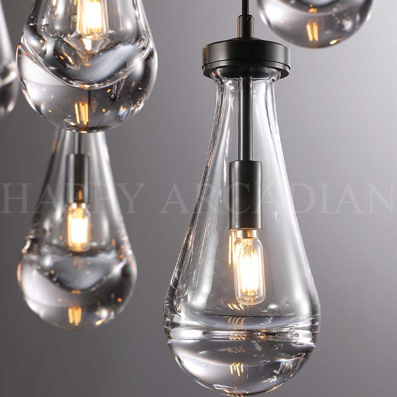 HA Raindrop Glass Round Chandelier 60"