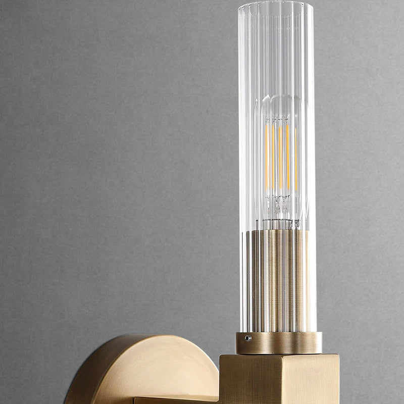 HA Candlestick Glass Wall Sconce for Bedroom