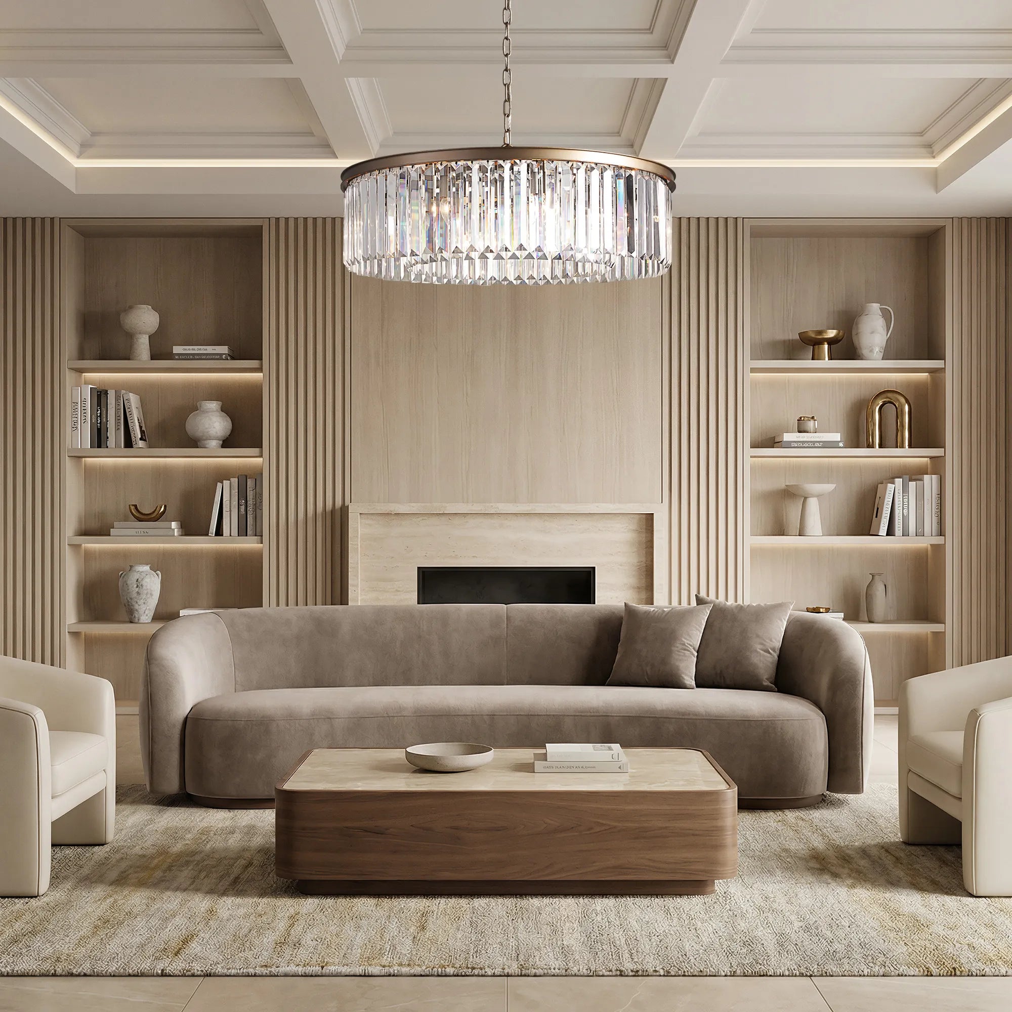 Leyland Crystal Round Chandelier