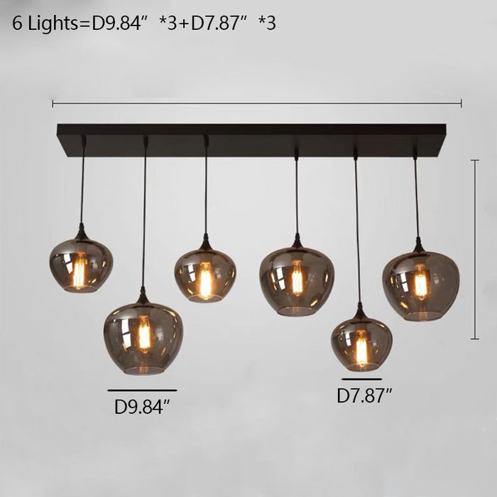 Modern Smoke Gray Glass Lamp Designer Chandelier