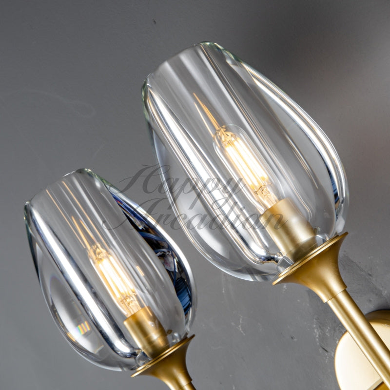 Harper Tulpe Modern 2 Light Glass Wall Light Fixture